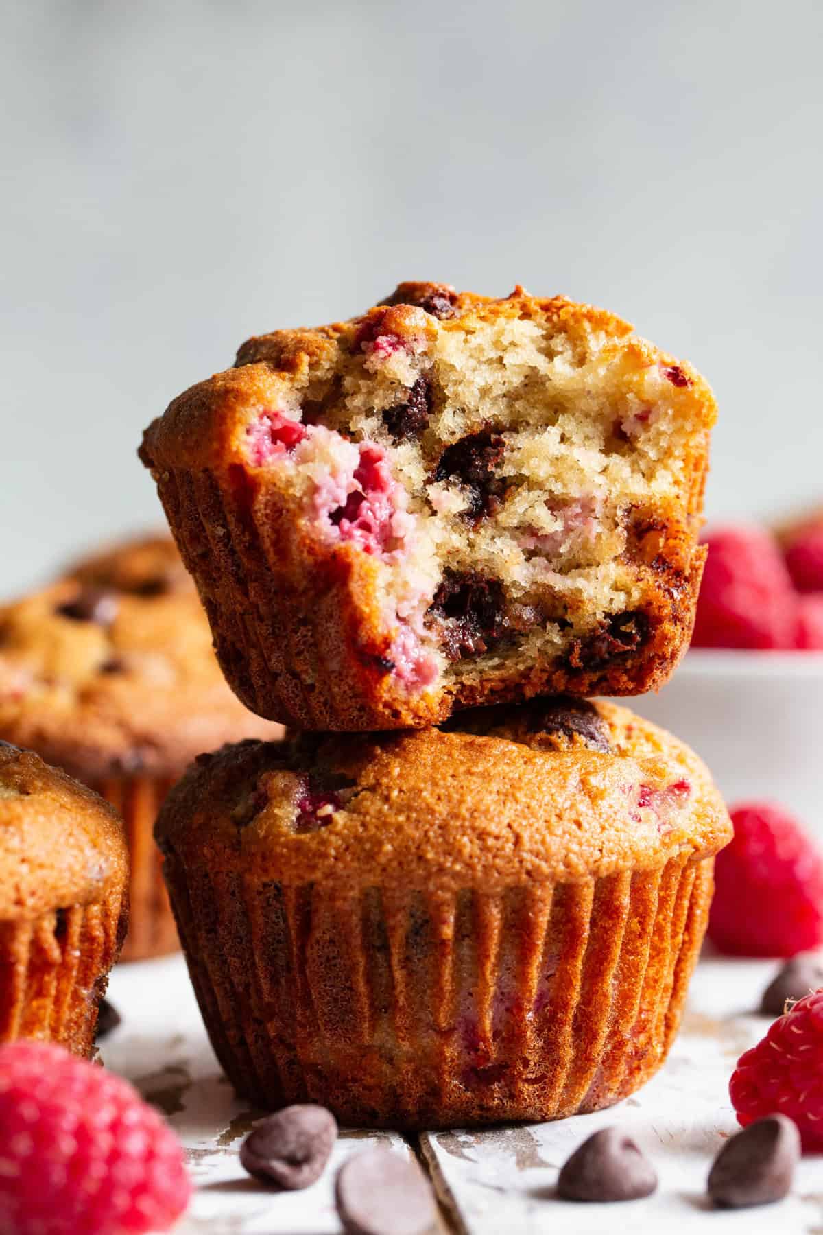 Easy Grain-Free Raspberry Chocolate Muffins with Almond Flour